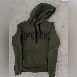 Victoria Secret Pink army green hoodie